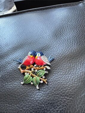 Vintage Trifari Alfred Philippe Love Bird On Branch Fur Clip 1960s